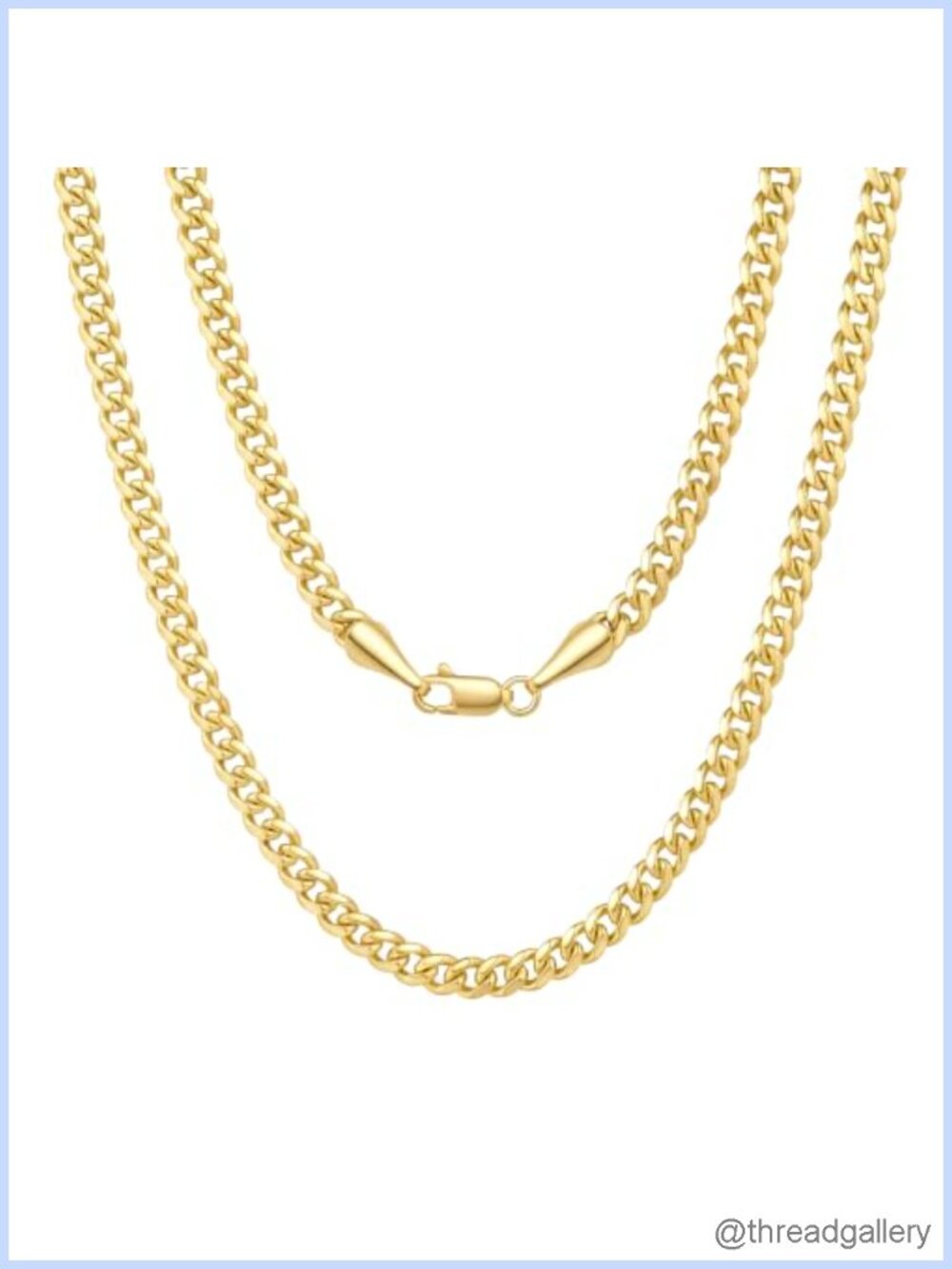 14K Gold Cuban Link Chain Necklace 3.5mm 16" Lobster Clasp